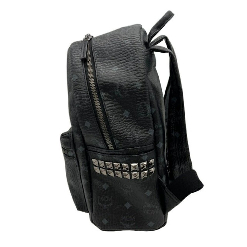 Mcm Backpack Side Studs Leather Black Rucksack - image 3